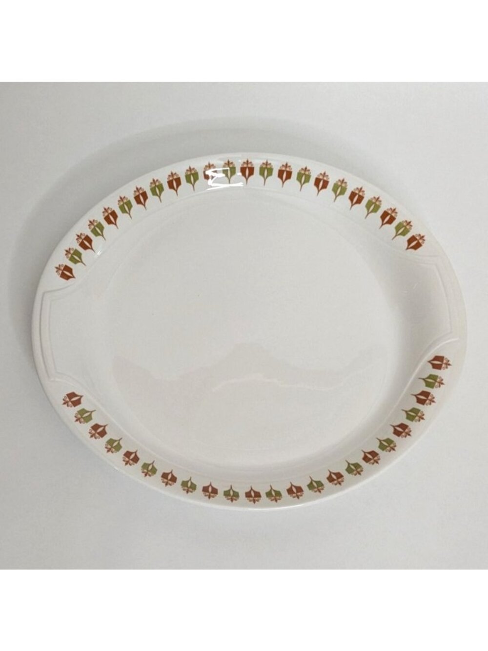 Syracuse Syralite Captains Table Oval Serving Dinner Plate White Floral Vintage